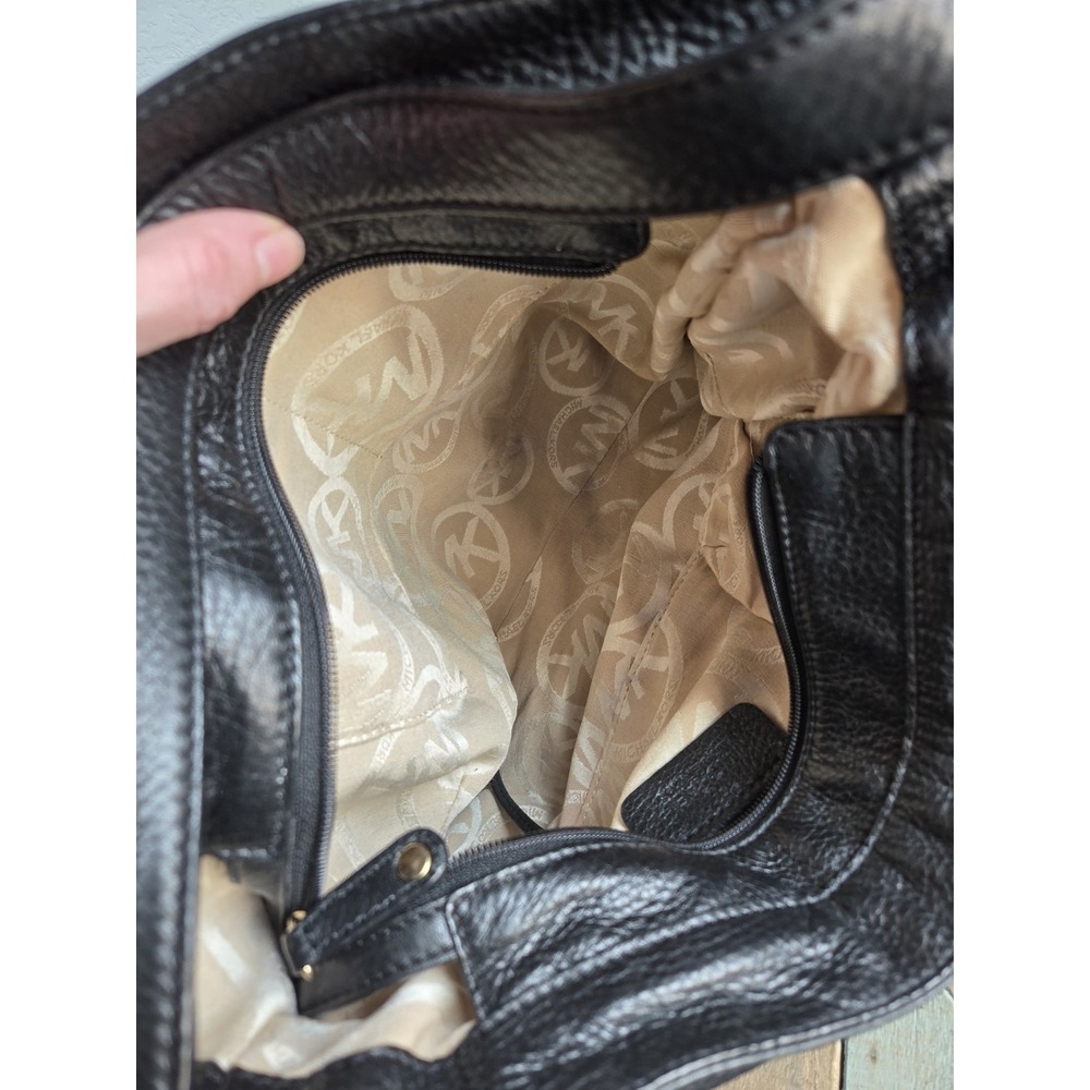 Michael Kors Y2K Portland Soft Black Pebbled Leather Shoulder Bag COA Hobo Purse - Picture 7 of 12